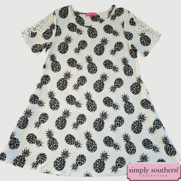 Simply Southern Dresses & Skirts - SIMPLY SOUTHERN Dress Ivory Cheetah Pineapple Soft